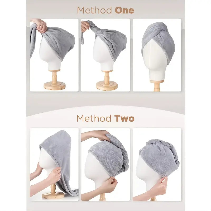 Microfiber Hair Towel Wrap for Curly Hair (1pc)